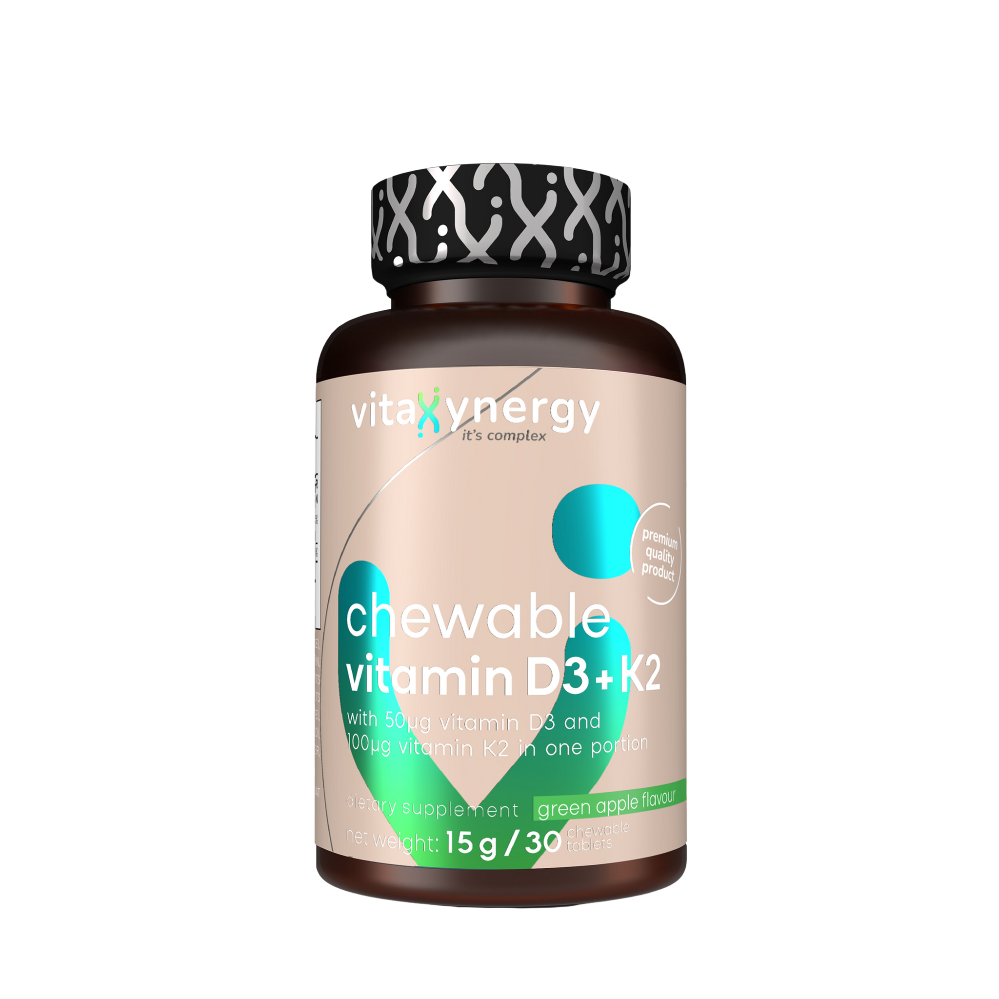 Chewable vitamin D3 + K2 tablets