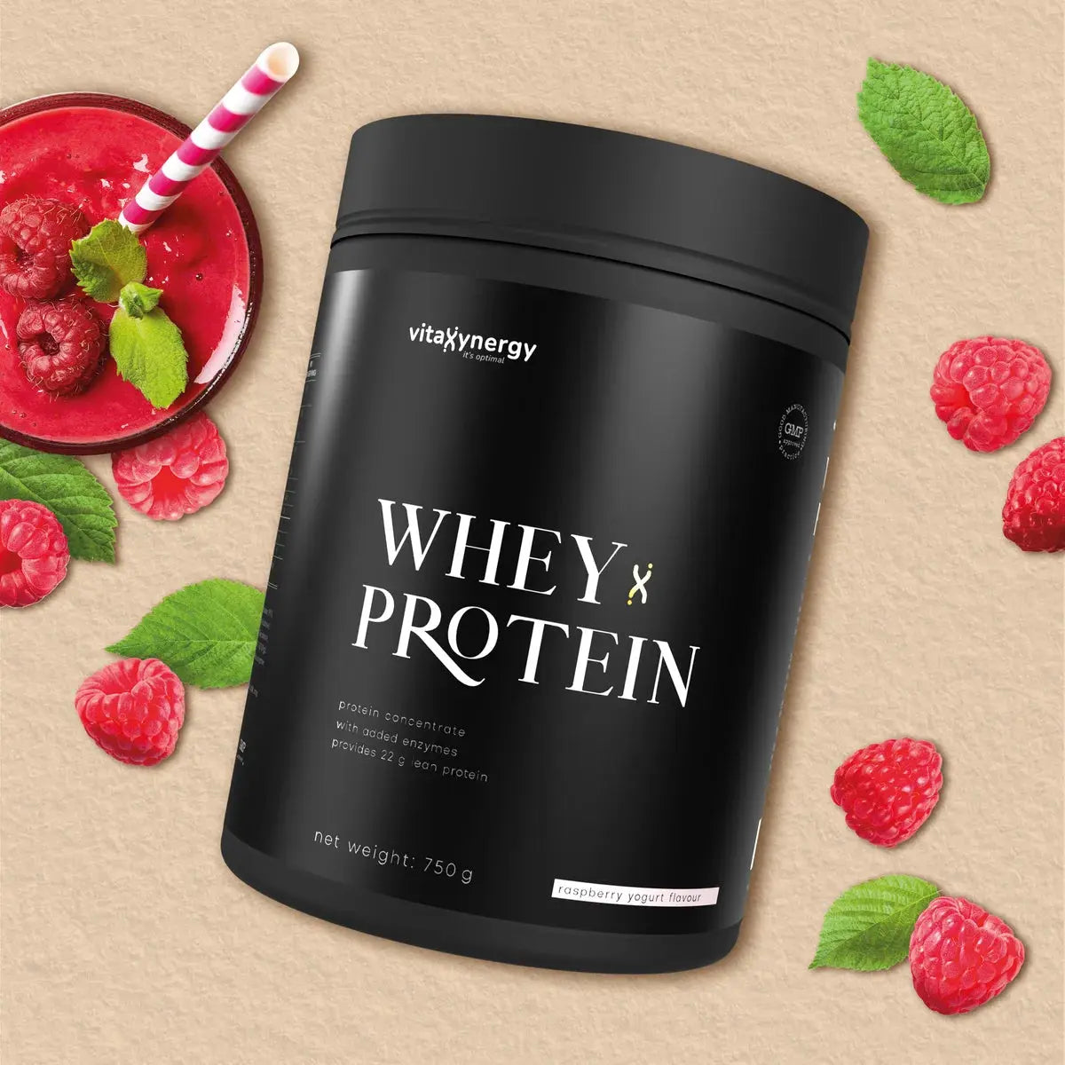 Fit Whey Raspberry Whey Protein Raspberry Yogurt – 22g Protein | VitaXynergy